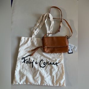 New Foley & Corinna Brown Leather crossbody Ret. $198